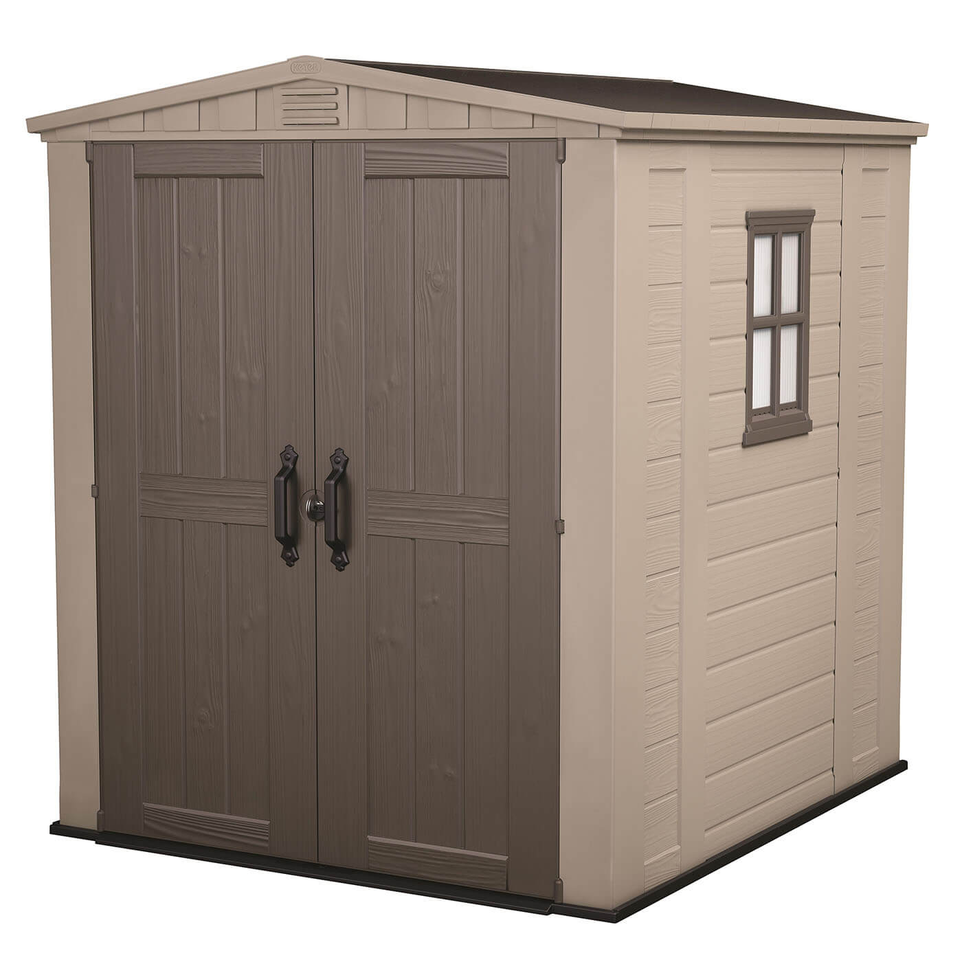 Keter Factor Outdoor Apex Garden Storage Shed 6 X 6 Feet Beige